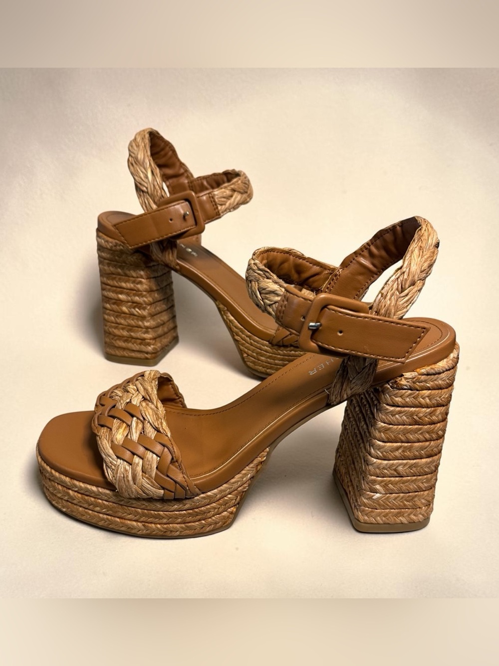 Marc Fisher Women’s Braided brown-tan Platform Sandals, size 8, NWOT